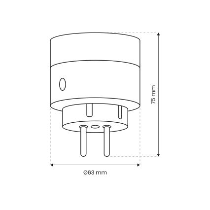 Prise intelligente 2300W/230V/10A Wi-Fi Tuya
