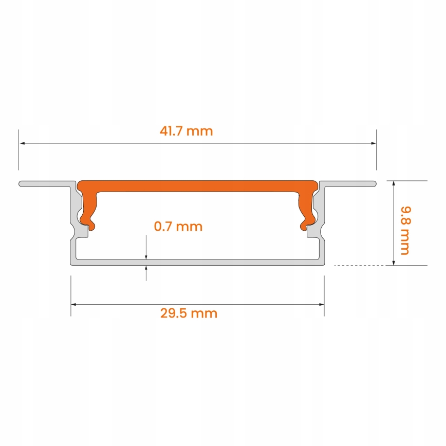 Profil à encastrer pour rubans LED 1 m, argenté/blanc