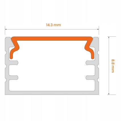 Profil encastrable pour rubans LED 1 m argenté/blanc