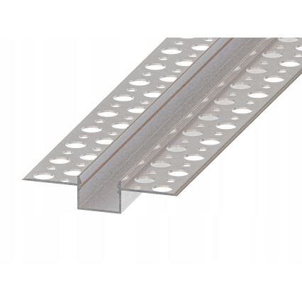 Profil encastrable pour rubans LED 1 m, coloris argenté/blanc