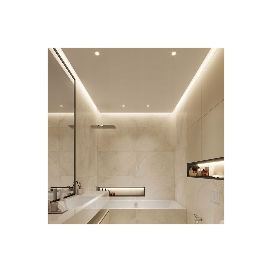 Profil encastrable pour rubans LED 1 m, noir/blanc