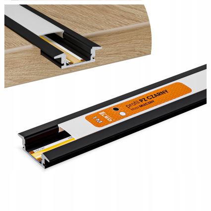 Profil encastrable pour rubans LED 1 m, noir/blanc
