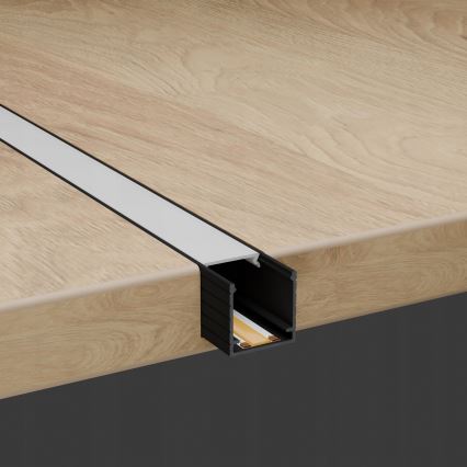 Profil encastrable pour rubans LED 1 m noir/blanc