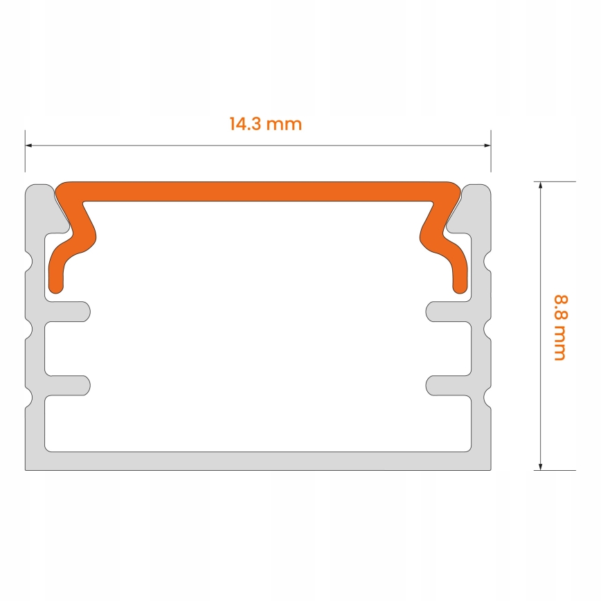 Profilé encastrable pour rubans LED, 1 m, blanc