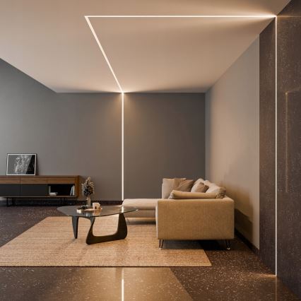Profilo da incasso per strisce LED 1 m argento/bianco
