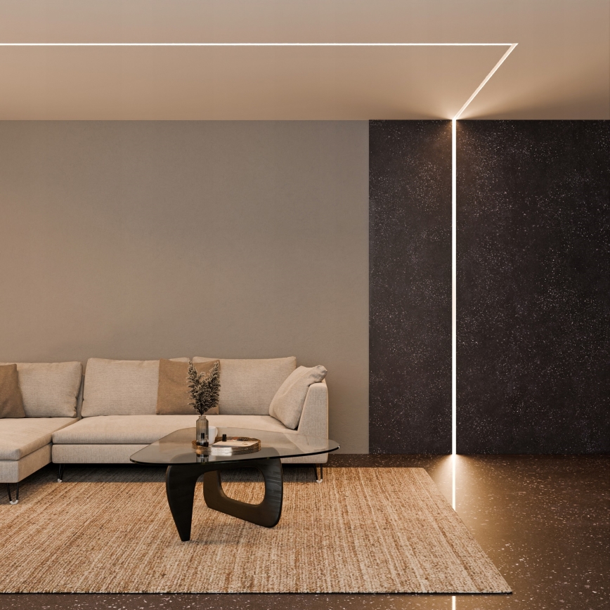 Profilo da incasso per strisce LED 1 m argento/bianco
