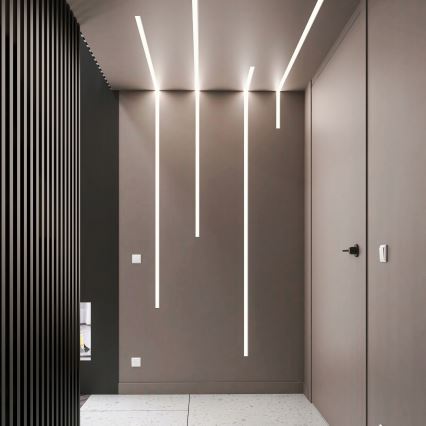 Profilo da incasso per strisce LED 1 m argento/bianco