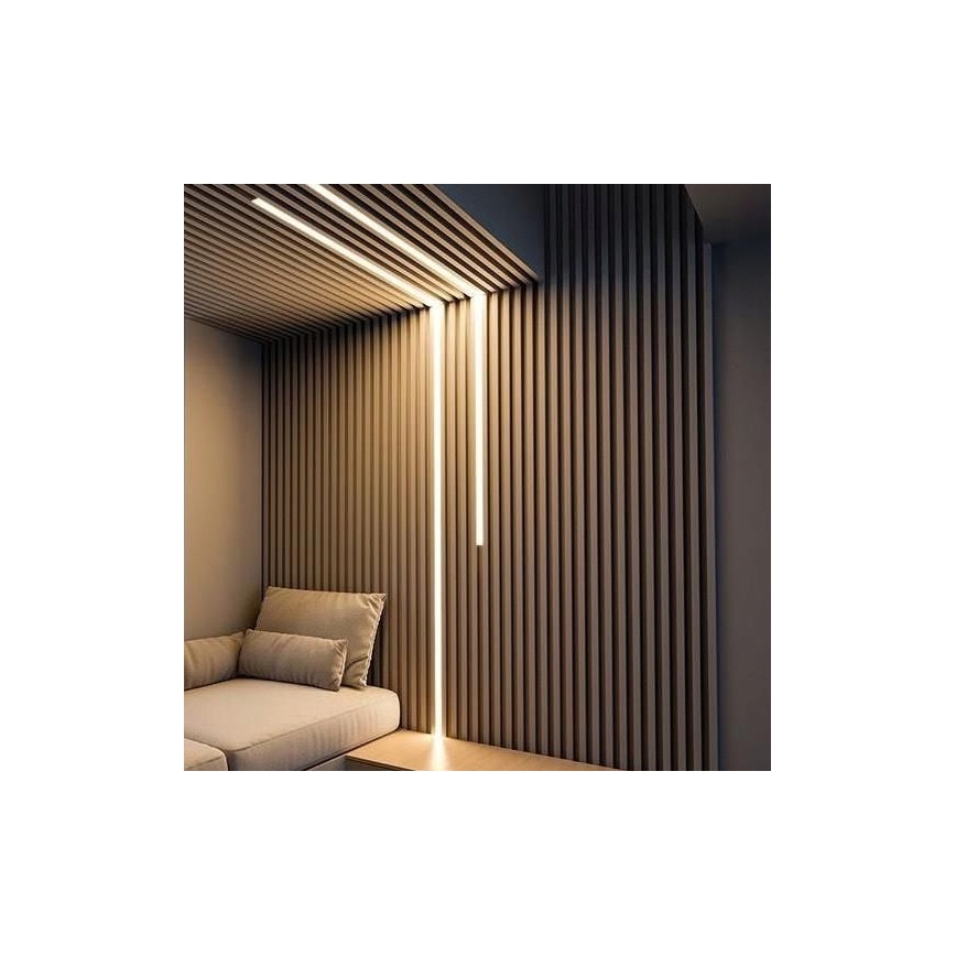 Profilo da incasso per strisce LED 1 m argento/bianco