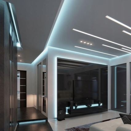 Profilo da incasso per strisce LED 1 m argento/bianco