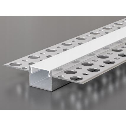 Profilo da incasso per strisce LED 1 m argento/bianco