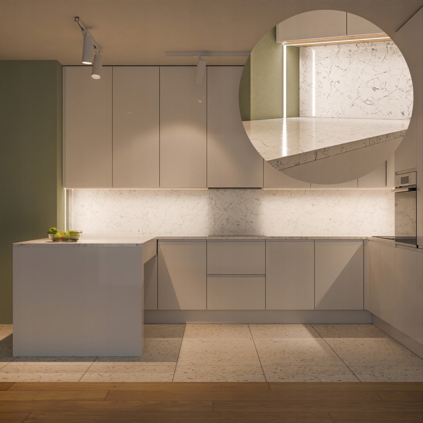 Profilo da incasso per strisce LED 1 m argento/bianco