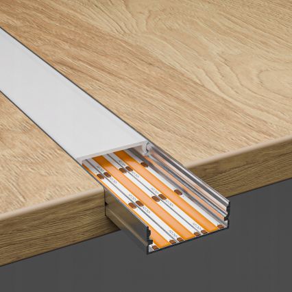 Profilo da incasso per strisce LED 1 m argento/bianco