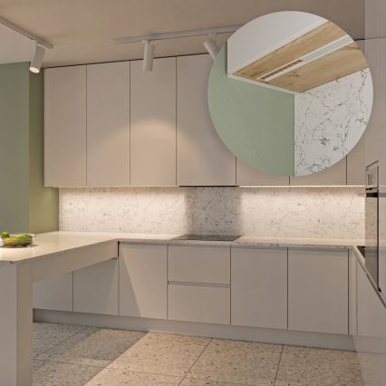 Profilo da incasso per strisce LED 1 m argento/bianco