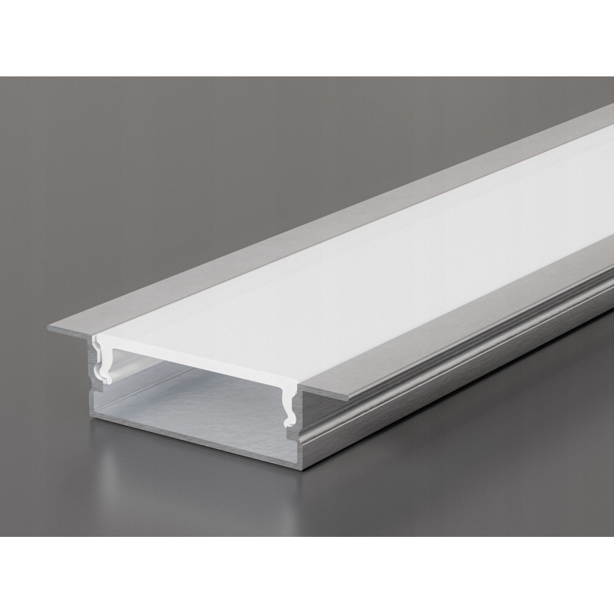 Profilo da incasso per strisce LED 1 m argento/bianco