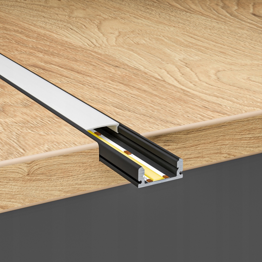 Profilo da incasso per strisce LED 1 m nero/bianco