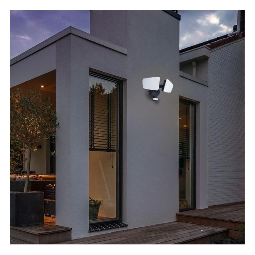 Proiettore da esterno a LED con sensore LED/24W/230V 3000/4000/6000K IP54 nero