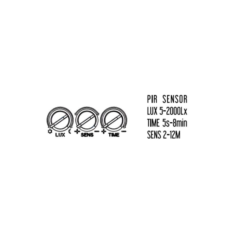 Proiettore da esterno a LED con sensore LED/24W/230V 3000/4000/6000K IP54 nero