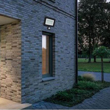 Proiettore da esterno a LED con sensore LED/50W/230V 4000K IP44 nero