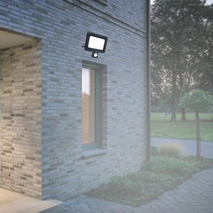 Proiettore da esterno a LED con sensore LED/50W/230V 4000K IP44 nero
