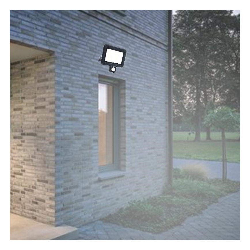 Proiettore da esterno a LED con sensore LED/50W/230V 4000K IP44 nero