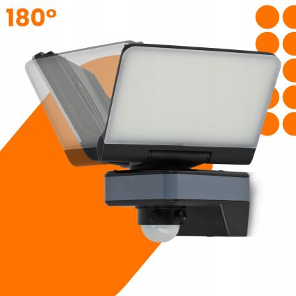 Proiettore LED con sensore di movimento e sensore crepuscolare LED/24W/230V 4200K IP54 nero
