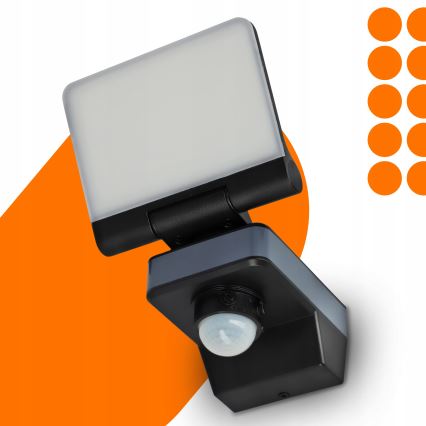 Proiettore LED con sensore di movimento e sensore crepuscolare LED/24W/230V 4200K IP54 nero