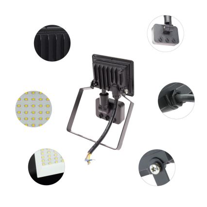 Proiettore LED da esterno con sensore NOCTIS LUX 3 LED/10W/230V 4000K IP44 nero