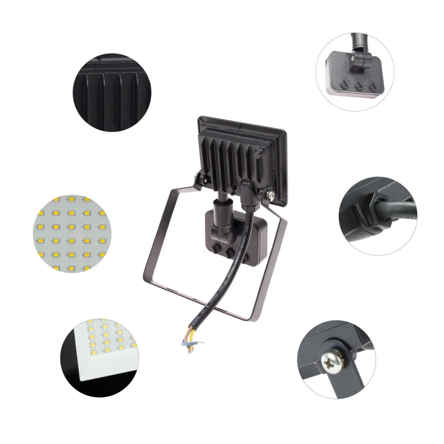Proiettore LED da esterno con sensore NOCTIS LUX 3 LED/10W/230V 4000K IP44 nero