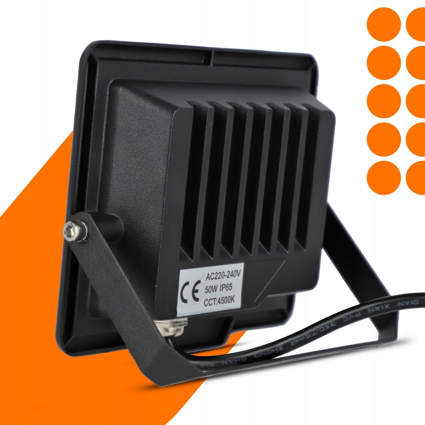 Proiettore LED da esterno LED/50W/230V 4500K IP65 nero