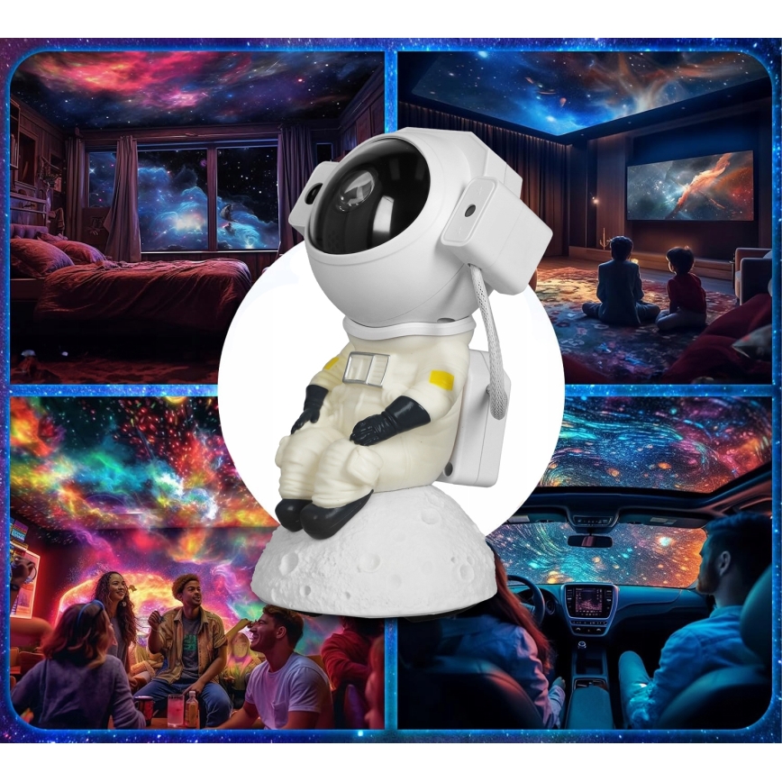 Proiettore LED RGB 3-in-1 LED/5W/5V 3000/4000/6000K astronauta + telecomando