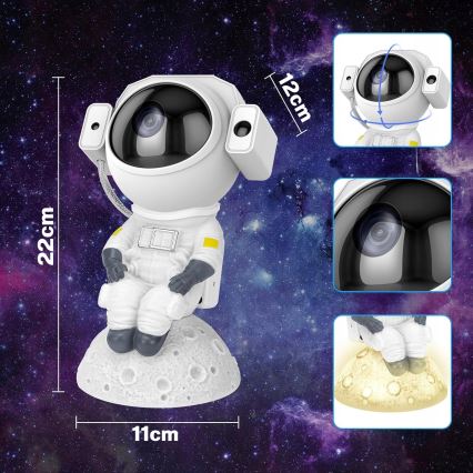 Proiettore LED RGB 3-in-1 LED/5W/5V 3000/4000/6000K astronauta + telecomando
