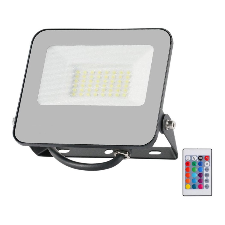 Proiettore LED RGBW dimmerabile LED/30W/230V IP65 grigio + Telecomando