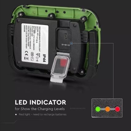 Proiettore LED ricaricabile SAMSUNG CHIP LED/10W/3,7V IP44 4000K verde