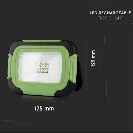 Proiettore LED ricaricabile SAMSUNG CHIP LED/10W/3,7V IP44 4000K verde