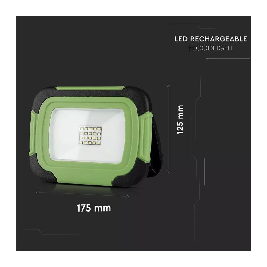 Proiettore LED ricaricabile SAMSUNG CHIP LED/10W/3,7V IP44 4000K verde