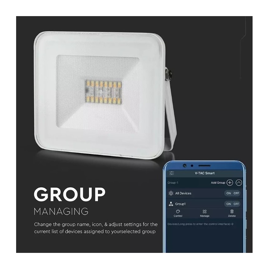 Proiettore LED Smart dimmerabile RGB LED/20W/230V IP65 bianco
