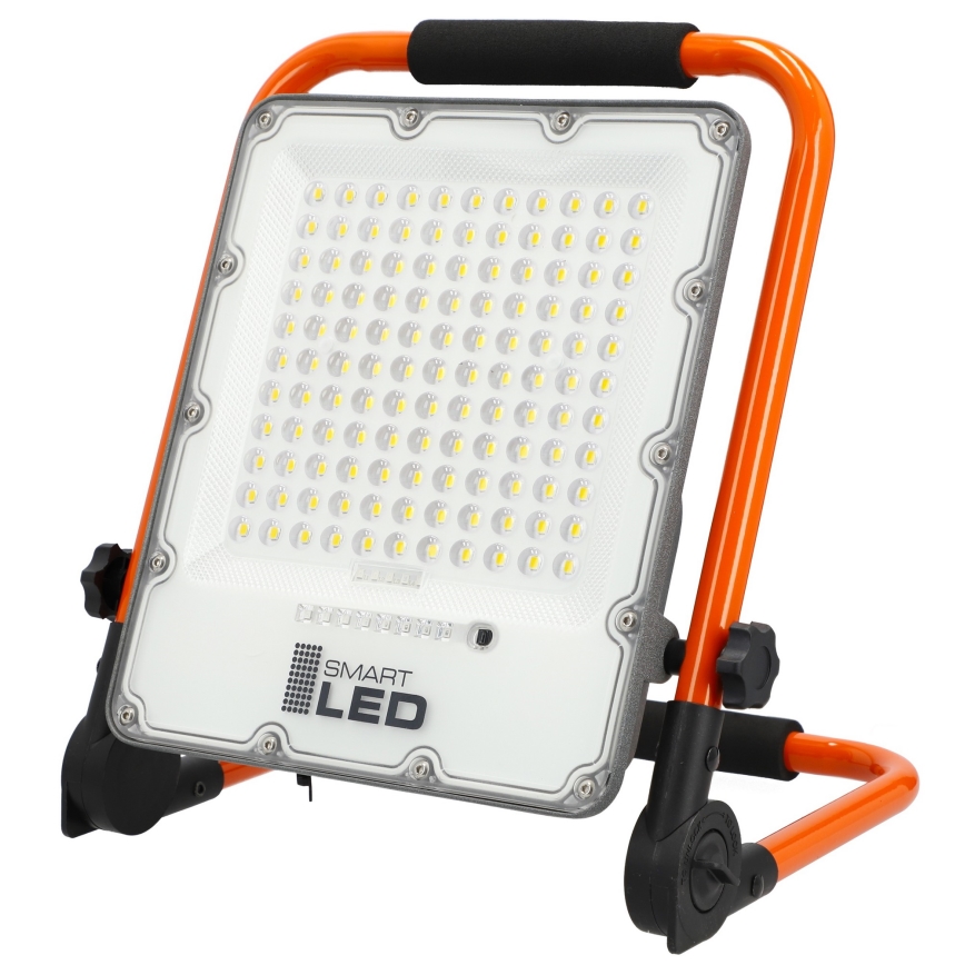 Proiettore ricaricabile a LED con supporto LED/100W/3,2V 4500K 15000 mAh IP65 arancione