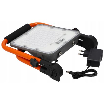 Proiettore ricaricabile a LED con supporto LED/100W/3,2V 4500K 15000 mAh IP65 arancione
