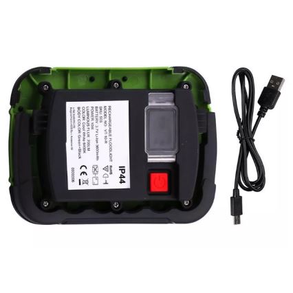 Proiettore ricaricabile a LED SAMSUNG CHIP LED/10W/3,7V IP44 4000K 3600 mAh verde