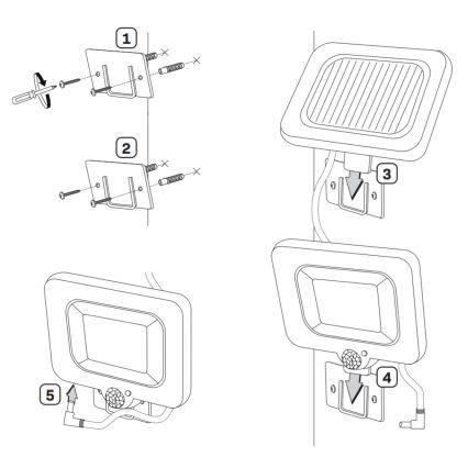 Proiettore solare a LED con sensore DUO LED/1W/3,7V IP44