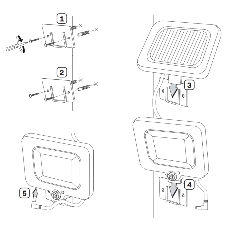 Proiettore solare a LED con sensore DUO LED/1W/3,7V IP44