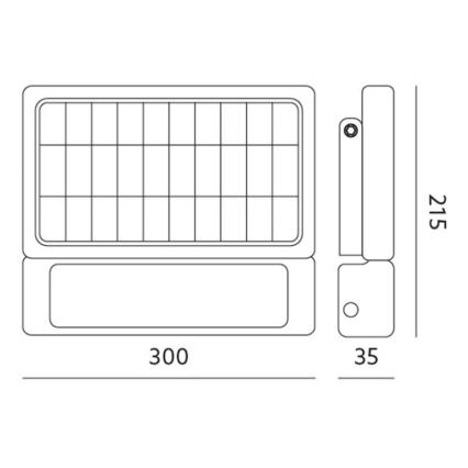Proiettore solare a LED con sensore LED/10W/3,7V 4000K IP65