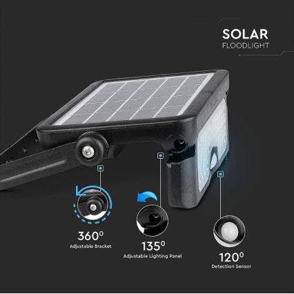 Proiettore solare a LED con sensore LED/5W/3,7V IP65 4000K