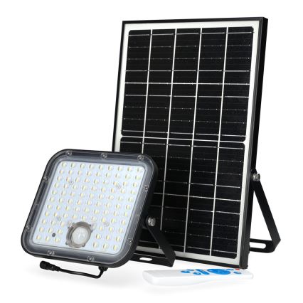 Proiettore solare da esterno con sensore LED/30W/6,4V 4000K IP65 + telecomando