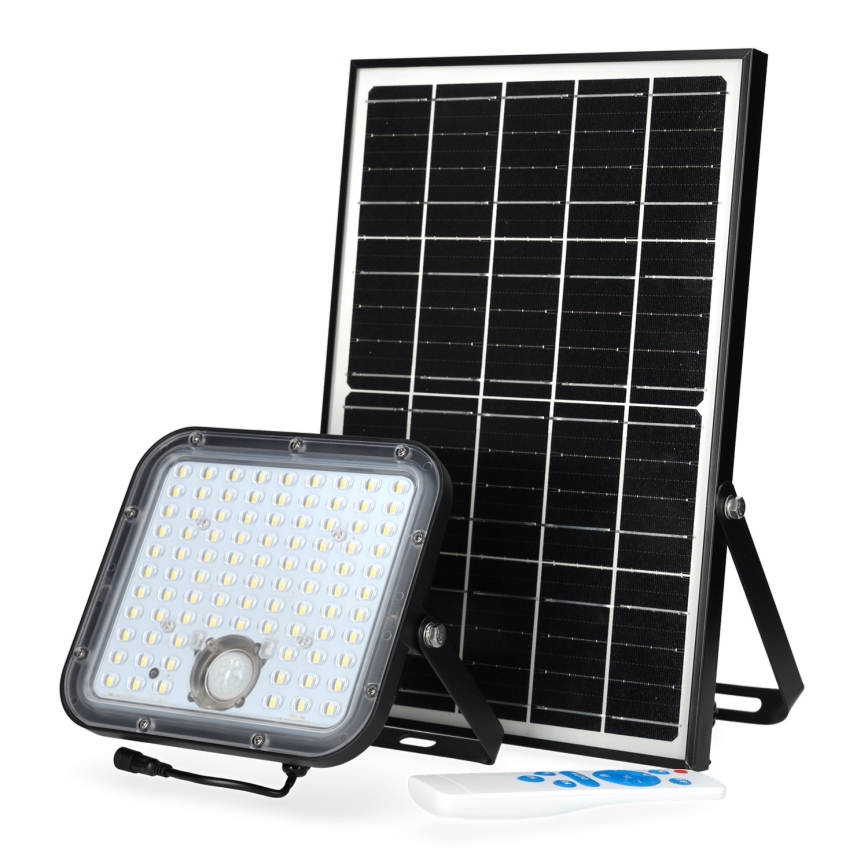 Proiettore solare da esterno con sensore LED/30W/6,4V 4000K IP65 + telecomando