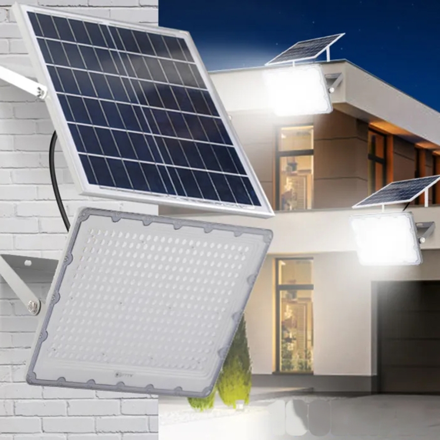Faro solare LED dimmerabile LED/150W/3,2V 5000K 15000 mAh IP65 nero + telecomando