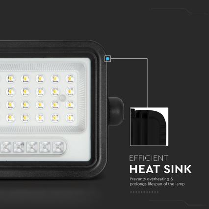 Proiettore solare LED dimmerabile LED/50W/3,2V 2000-8000K IP65 3800 mAh nero + telecomando