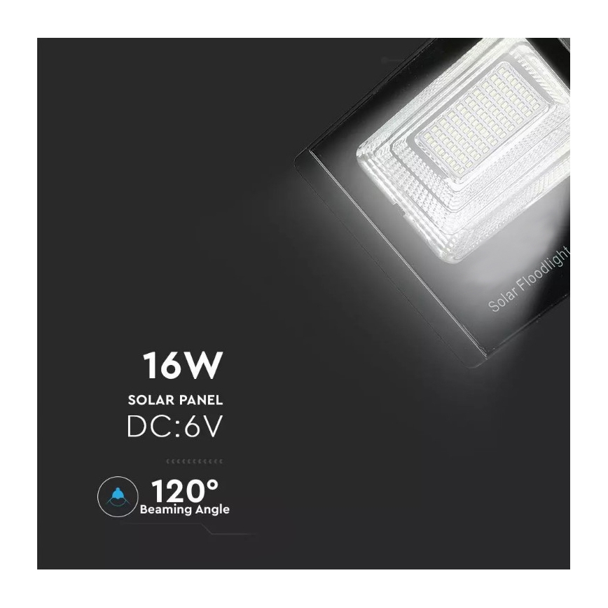 Proiettore solare LED dimmerabile LED/16W/3,2V 4000K IP65 + telecomando