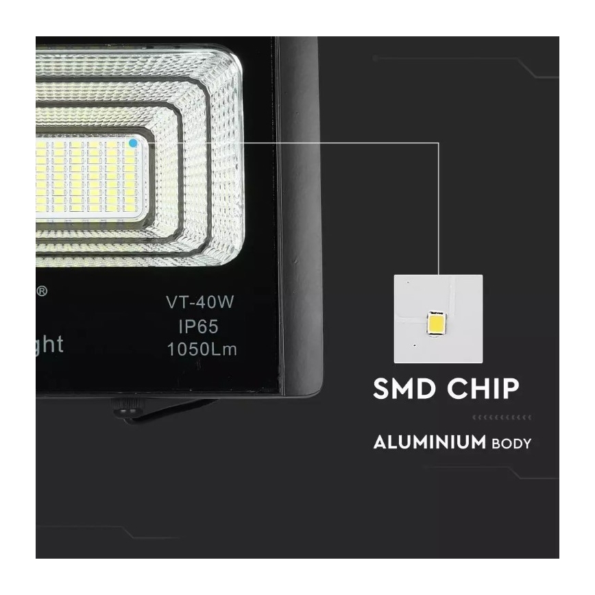 Proiettore solare LED dimmerabile LED/16W/3,2V 4000K IP65 + telecomando