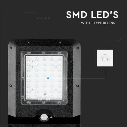 Proiettore solare stradale a LED con sensore LED/15W/7,4V 6000K IP65